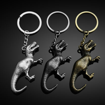 Zinc Alloy Tyrannosaurus Rex Keychain Detailed Scales Silver Finish 2