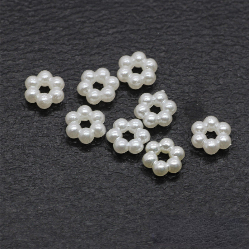 Plastic Circle Spacer Beads 7mm 9mm 12mm 14mm 15mm Imitation Pearl 100pcs 4