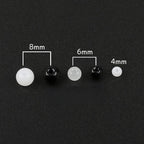 Electroplated Round Glass Beads 4-10mm Imitation Jade Black White 2