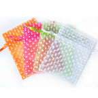 Organza Drawstring Bags White Polka Dot 7.5x10cm 10pcs Colorful
