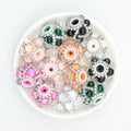 Vintage Cat Eye Acrylic Beads Rhinestone Embellished 22mm 10pcs - Random Color / 22x19mm