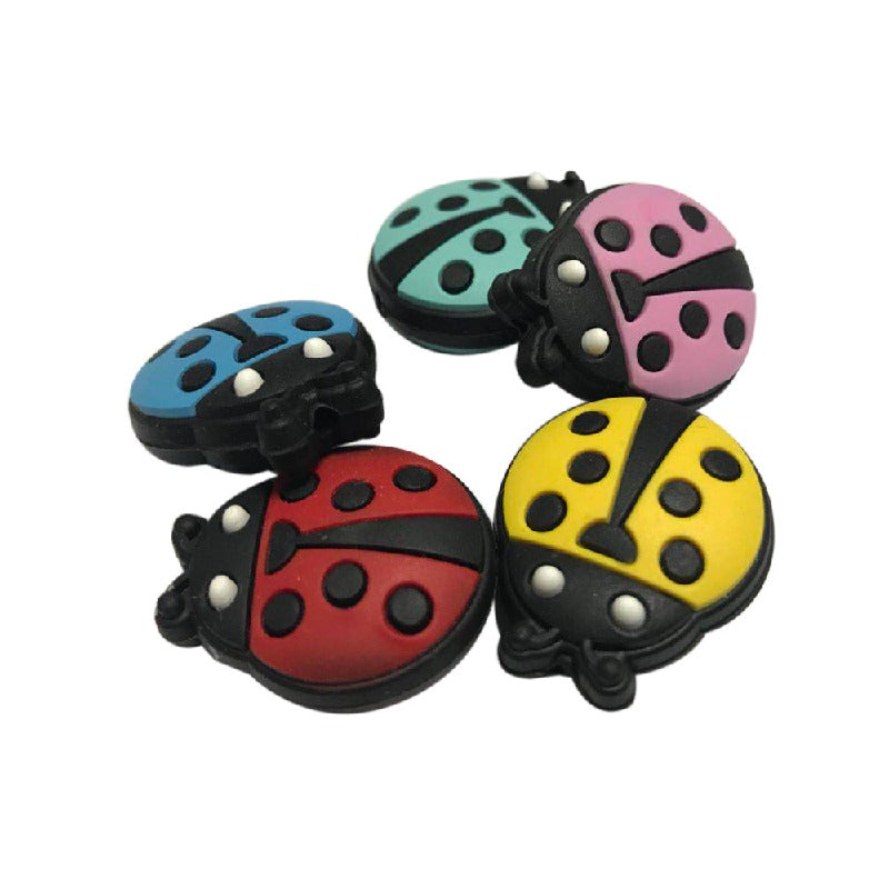 Silicone Focal Beads Seven-spotted Ladybug Rounded Shape 20pcs 2