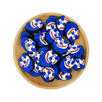 Silicone Focal Beads LA Baseball Blue Hands and Red Stitches 20pcs 2