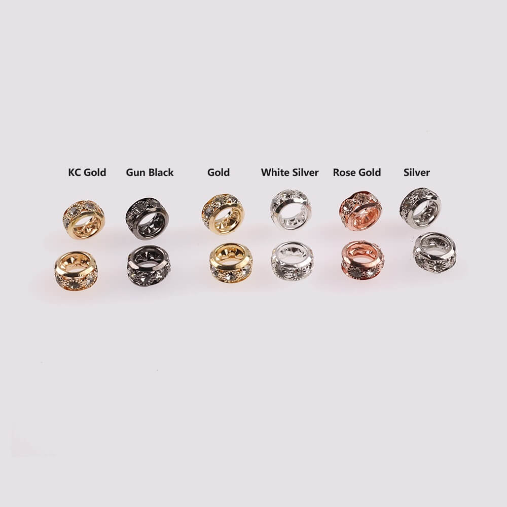 Rhinestone Spacer Beads 12mm Large Hole Gem 50pcs 2