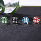 Lampwork Glass Beads Round 12mm Japanese Style Silver Foil Filled 30pcs 3
