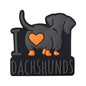 Silicone Focal Beads Valentine Sausage Dog I Love Dachshunds Heart 20pcs 14