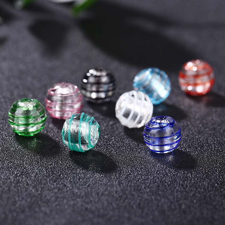 Lampwork Glass Beads Round 12mm Japanese Style Silver Foil Filled 30pcs