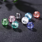 Lampwork Glass Beads Round 12mm Japanese Style Silver Foil Filled 30pcs