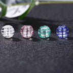 Lampwork Glass Beads Round 12mm Japanese Style Silver Foil Filled 30pcs 4