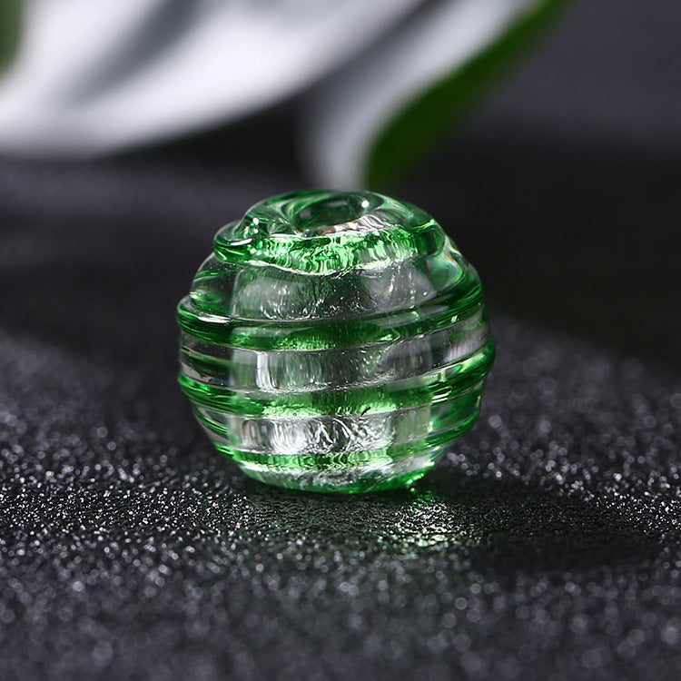 Lampwork Glass Beads Round 12mm Japanese Style Silver Foil Filled 30pcs 8