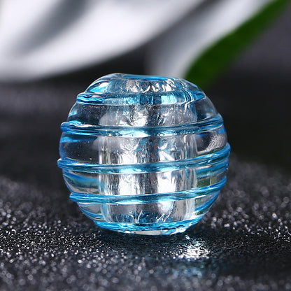 Lampwork Glass Beads Round 12mm Japanese Style Silver Foil Filled 30pcs 12