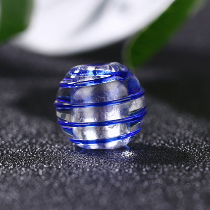 Lampwork Glass Beads Round 12mm Japanese Style Silver Foil Filled 30pcs 11