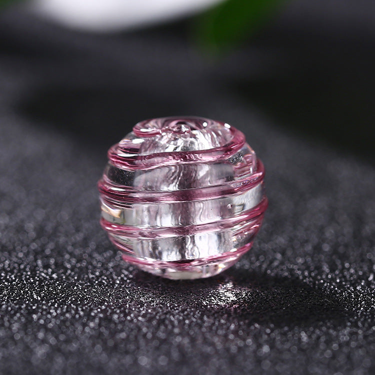 Lampwork Glass Beads Round 12mm Japanese Style Silver Foil Filled 30pcs 7