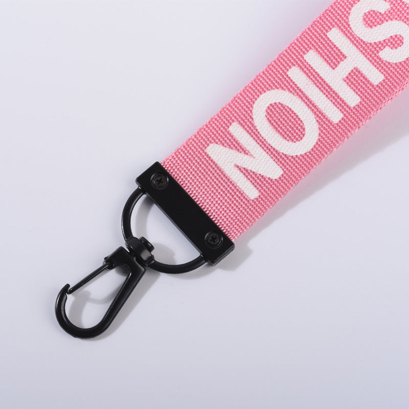Ribbon Wristlet Keychain Metal Bold Fashion Lettering Colorful 2