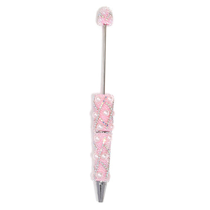 Beadable Pen with Rhinestone Pearl Chain Multicolor Rotating 5 Pcs 12