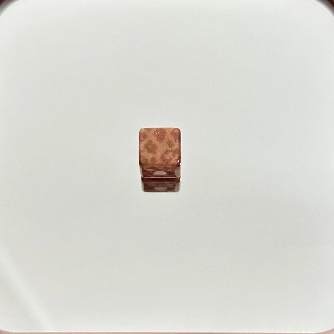 Candy Colored Leopard Print Acrylic Square Beads 10mm 20pcs 8