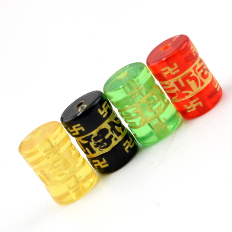 Transparent Gilded Mantra Resin Barrel Beads 8mm 12mm 200pcs