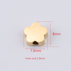 Stainless Steel Flower Metal Beads 8mm Polished Mirror Surface 10pcs 2