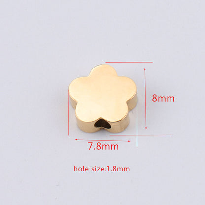 Stainless Steel Flower Metal Beads 8mm Polished Mirror Surface 10pcs 2