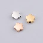 Stainless Steel Flower Metal Beads 8mm Polished Mirror Surface 10pcs 3