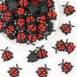 Silicone 3D Ladybug Focal Beads Red and Black 20pcs