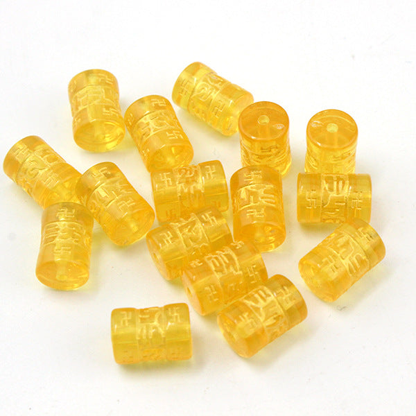 Transparent Gilded Mantra Resin Barrel Beads 8mm 12mm 200pcs 6