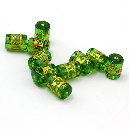 Transparent Gilded Mantra Resin Barrel Beads 8mm 12mm 200pcs 8