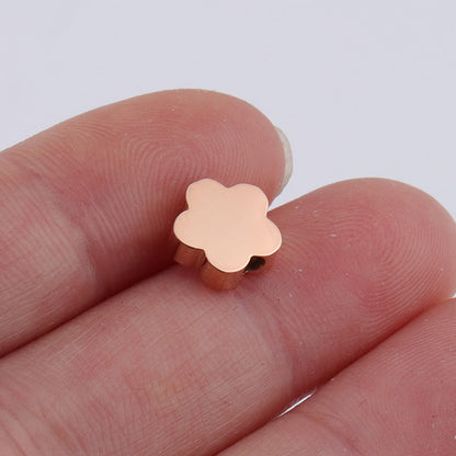 Stainless Steel Flower Metal Beads 8mm Polished Mirror Surface 10pcs 8