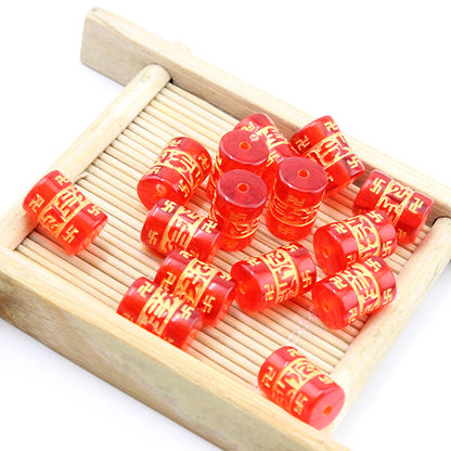 Transparent Gilded Mantra Resin Barrel Beads 8mm 12mm 200pcs 7
