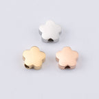 Stainless Steel Flower Metal Beads 8mm Polished Mirror Surface 10pcs