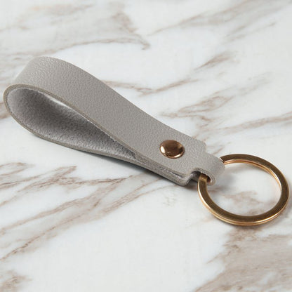 Leather Wristlet Keychain Minimalist Soft Hues Blush Navy 9