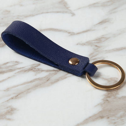 Leather Wristlet Keychain Minimalist Soft Hues Blush Navy 10
