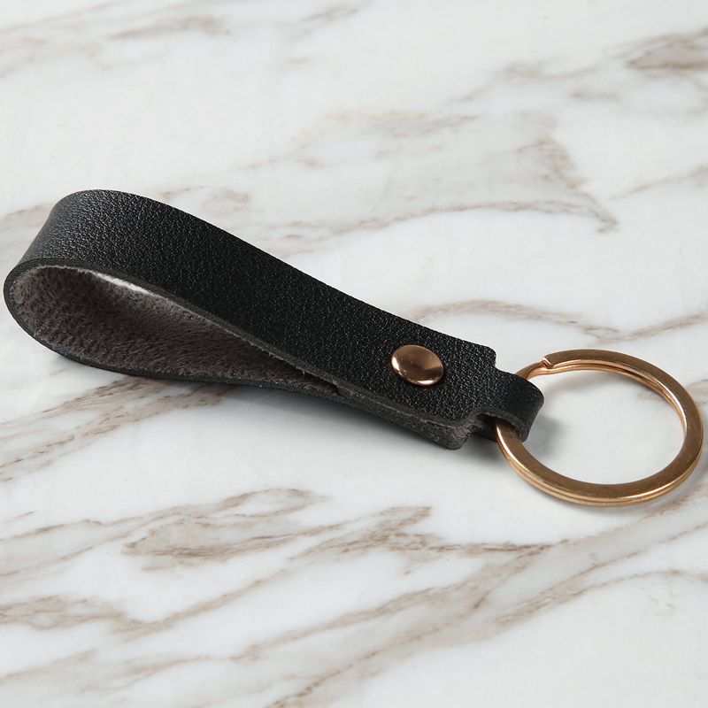 Leather Wristlet Keychain Minimalist Soft Hues Blush Navy 6