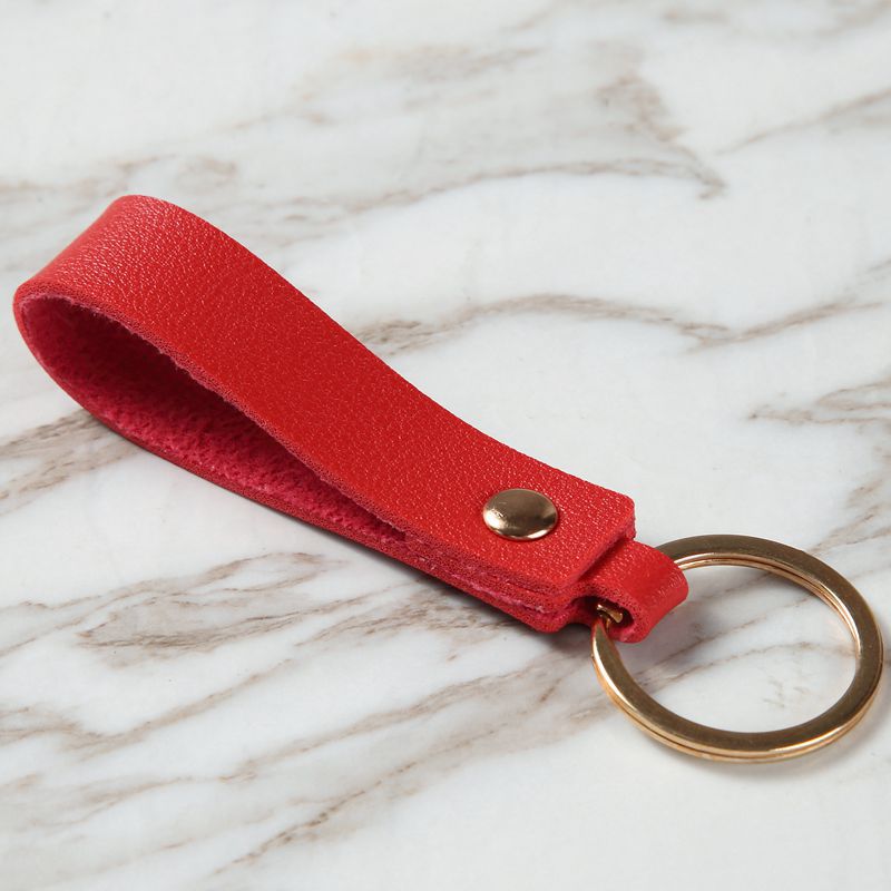 Leather Wristlet Keychain Minimalist Soft Hues Blush Navy 7