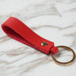 Leather Wristlet Keychain Minimalist Soft Hues Blush Navy 7