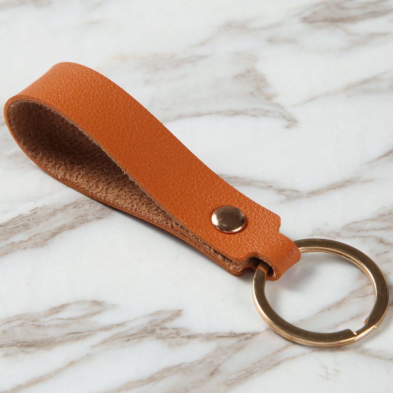 Leather Wristlet Keychain Minimalist Soft Hues Blush Navy 11