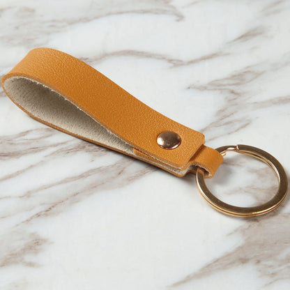 Leather Wristlet Keychain Minimalist Soft Hues Blush Navy 8