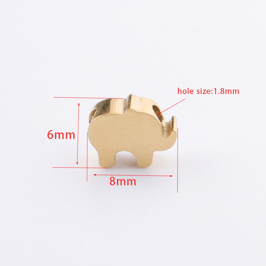 Stainless Steel Elephant Metal Beads 6mm 8mm Polished Mirror Surface 10pcs 2