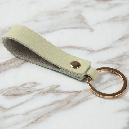 Leather Wristlet Keychain Minimalist Soft Hues Blush Navy 12