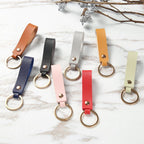 Leather Wristlet Keychain Minimalist Soft Hues Blush Navy 2