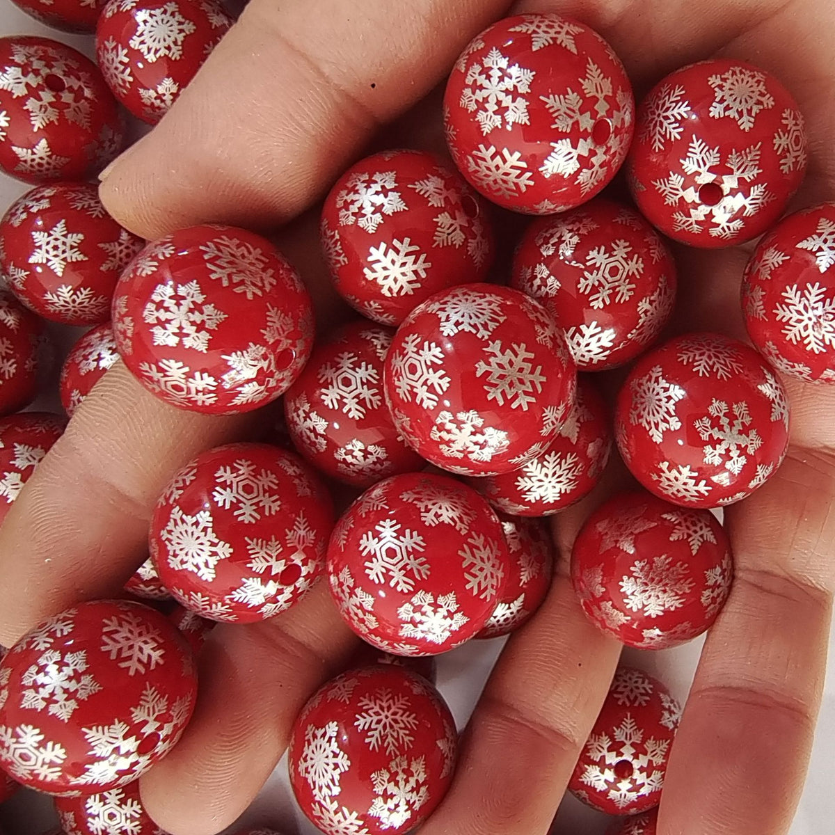 Printed Bubblegum Beads 20mm Christmas Lollipop Swirl Acrylic 6