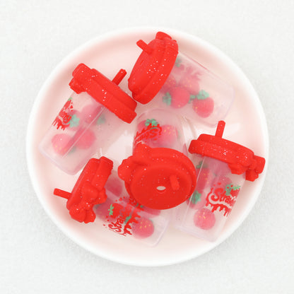 3D Shell Coconut Tree Glitter Bottle Silicone Focal Beads 10pcs 7