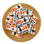 Silicone Focal Beads Cat Mama Cat Paw Prints Script Text 20pcs 2