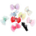 Sequin Mesh Bow Acrylic Beads 48x70mm with Rhinestone Center 10pcs 4