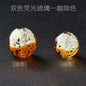 Lampwork Glass Beads Round 10 12mm Glow In The Dark Floral Filled 15pcs 5