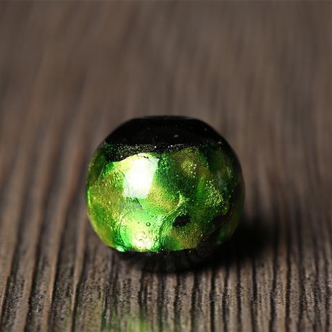 Lampwork Glass Beads Round 8-12mm Japanese Gold Foil 5pcs 7