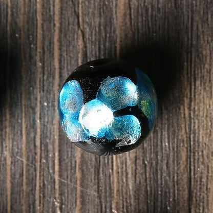 Lampwork Glass Beads Round 8-12mm Japanese Gold Foil 5pcs 9