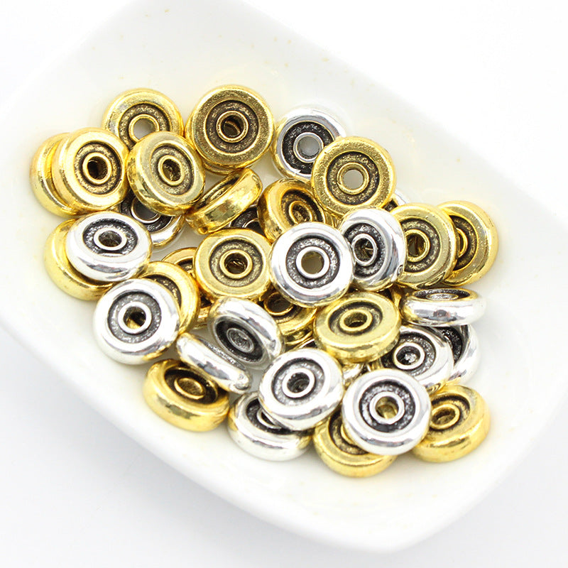 Alloy Flat Spacer Beads 6mm 8mm 10mm Tibetan Style 200pcs 5