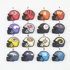 NFL Teams Helmet Silicone Focal Beads Printed Designs 20pcs