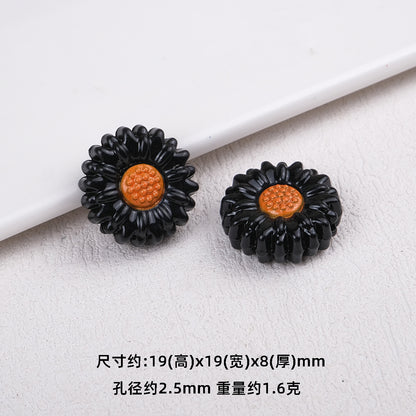 Sunflower Resin Beads 19mm Round Flower Shape 20pcs 12